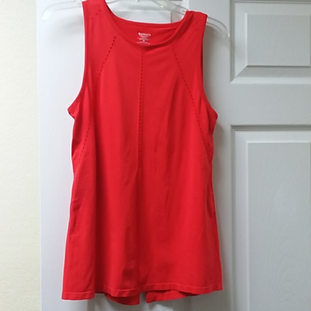 Athleta sleeveless in red with slit in back